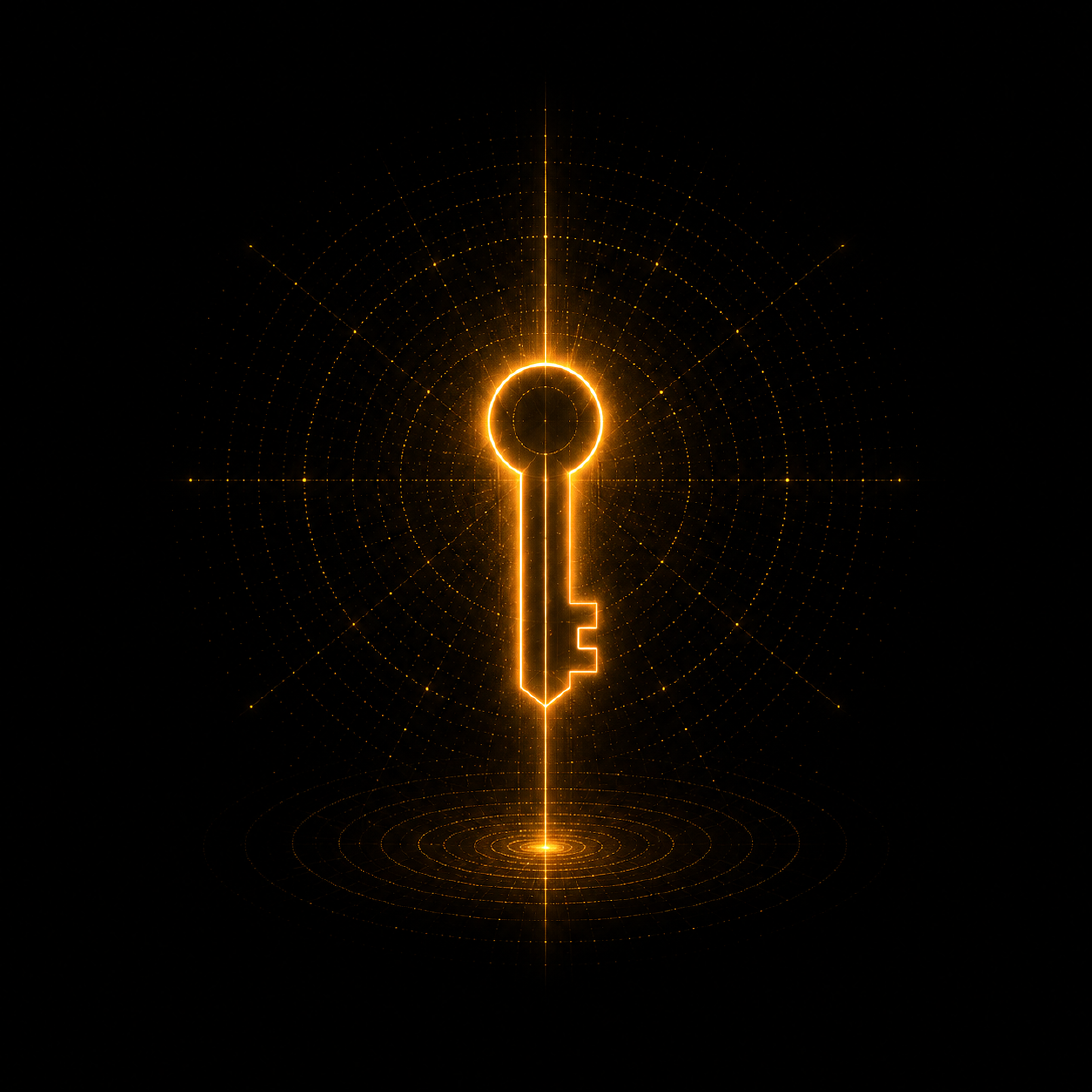 A single glowing key